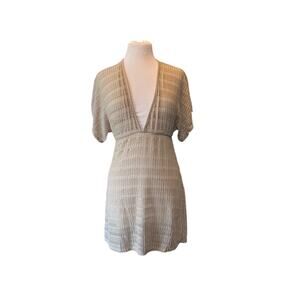 Jordan Taylor Tan V‎ Neck Arrow Chevron Tunic Swim Dress Women's S